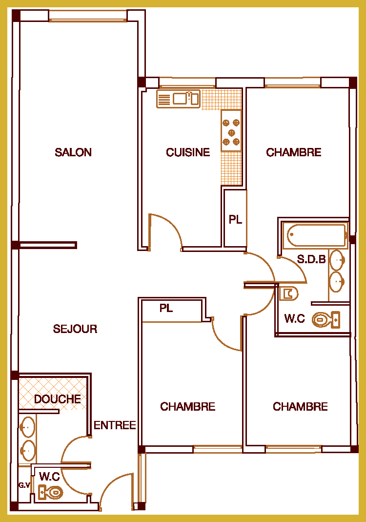 plan appartement marocain